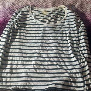 striped black&white Polo long-sleeved shirt